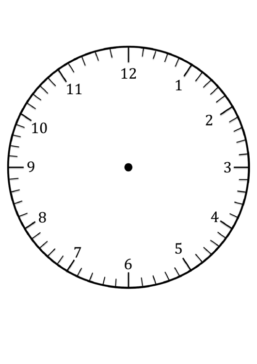 Clock Face Template With Hour And Minute Marks Printable pdf