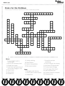 Home For The Holidays Crossword Puzzle Template