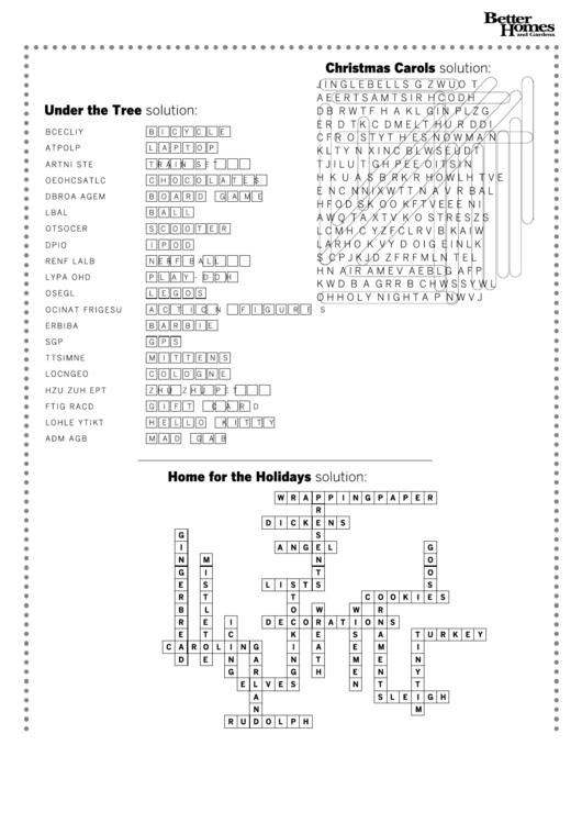 Christmas Carols Word Search Game Template Printable pdf