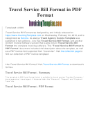 Travel Service Bill Format