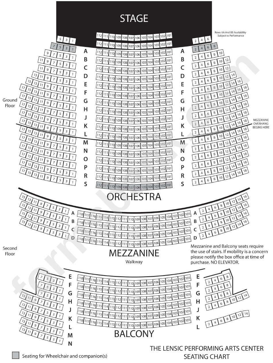 The Lensic Performing Arts Center Seating Chart