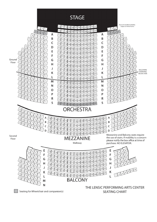 The Lensic Performing Arts Center Seating Chart Printable pdf