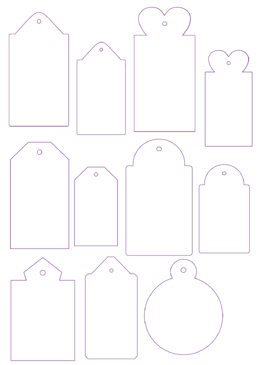 Tag Templates - Purple On White Printable pdf