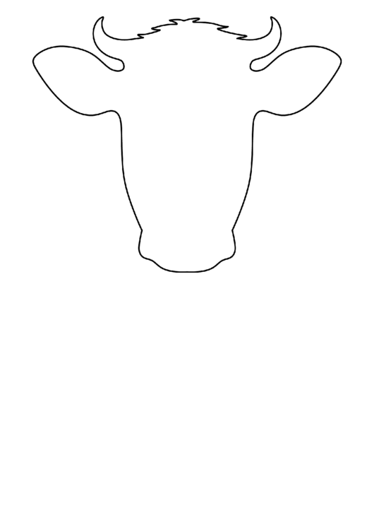 Cow Face Template printable pdf download