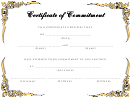 Certificate Of Commitment - Gold