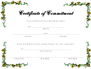 Certificate Of Commitment - Flowers