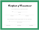 Certificate Of Commitment - Green