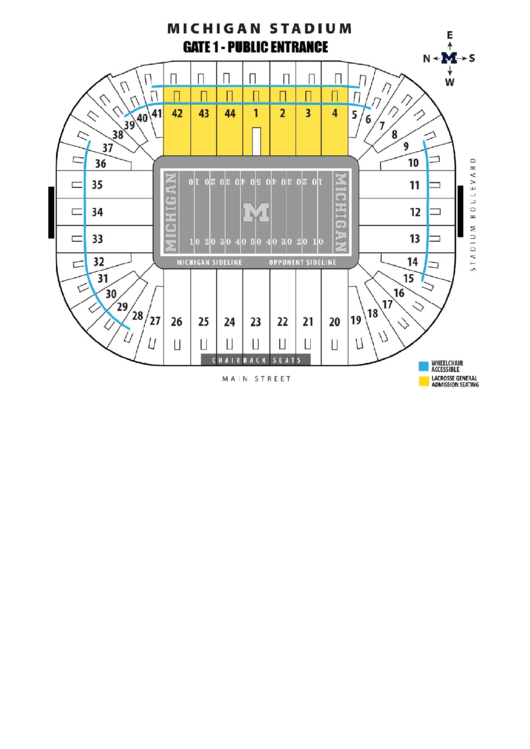 Michigan Stadium Seating Chart Printable pdf