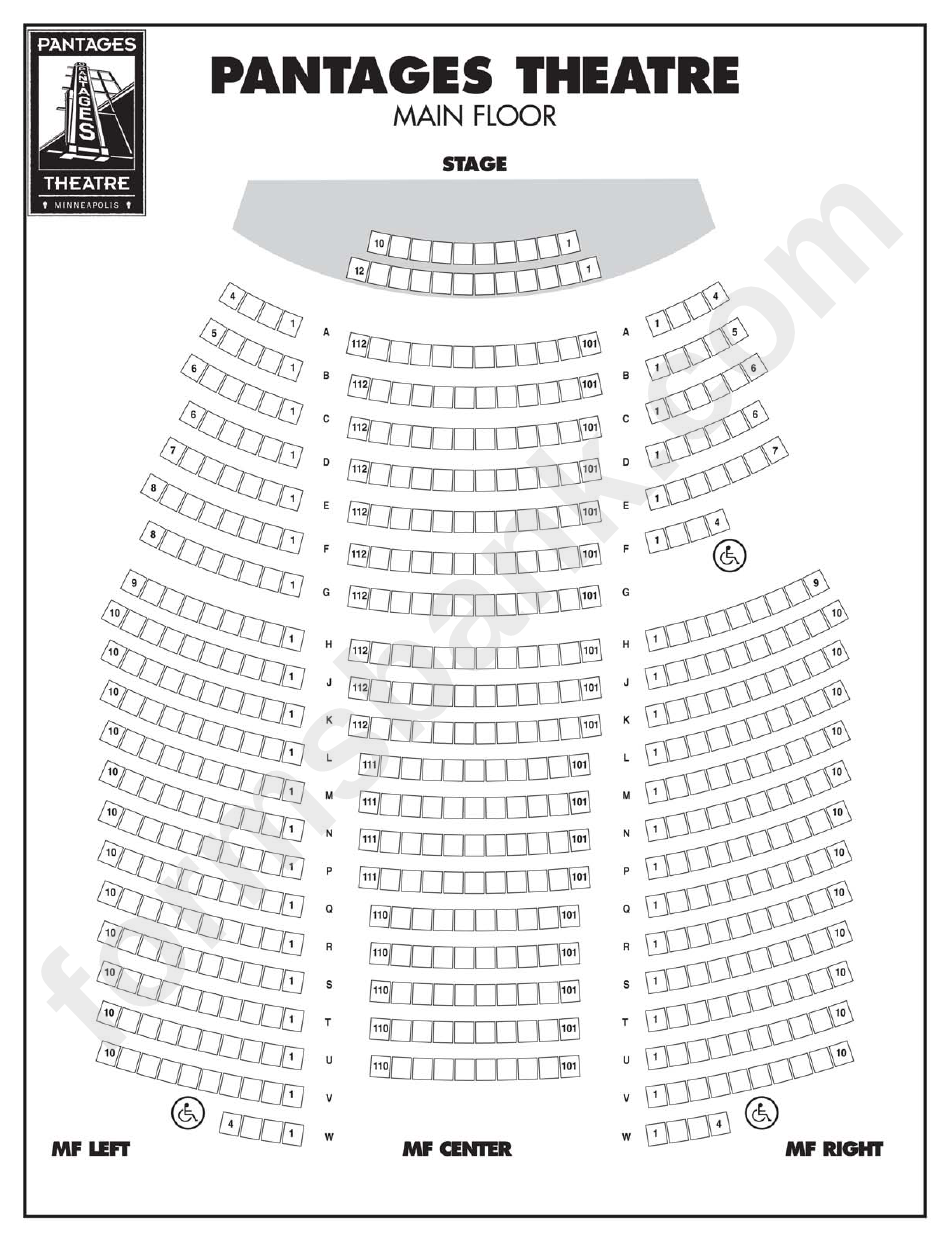 Seating Chart For Pantages Theatre Hollywood Ca