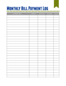 Monthly Bill Payment Log