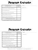 Paragraph Evaluation Form