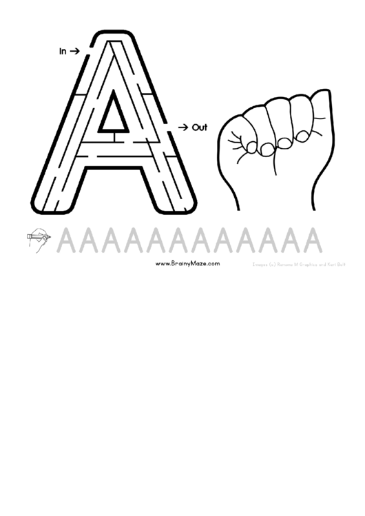 Sign Language Letter - A Printable pdf