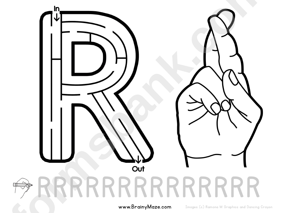 Sign Language Letter - R