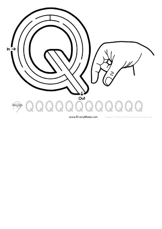 Sign Language Letter - Q Printable pdf
