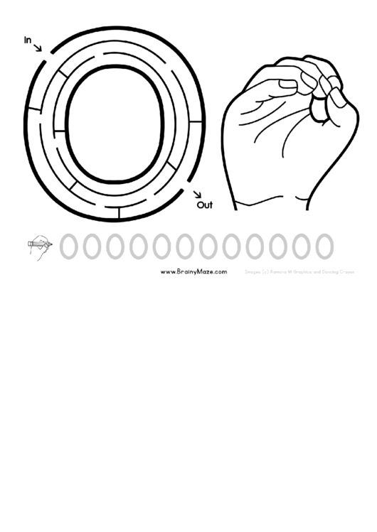 Sign Language Letter - O Printable pdf