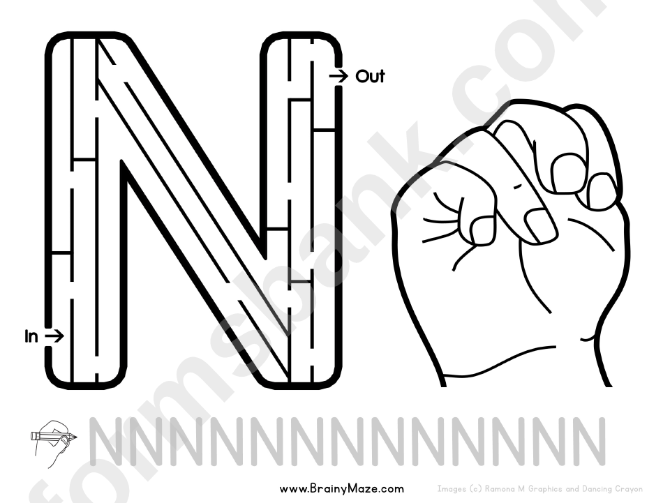Sign Language Letter - N