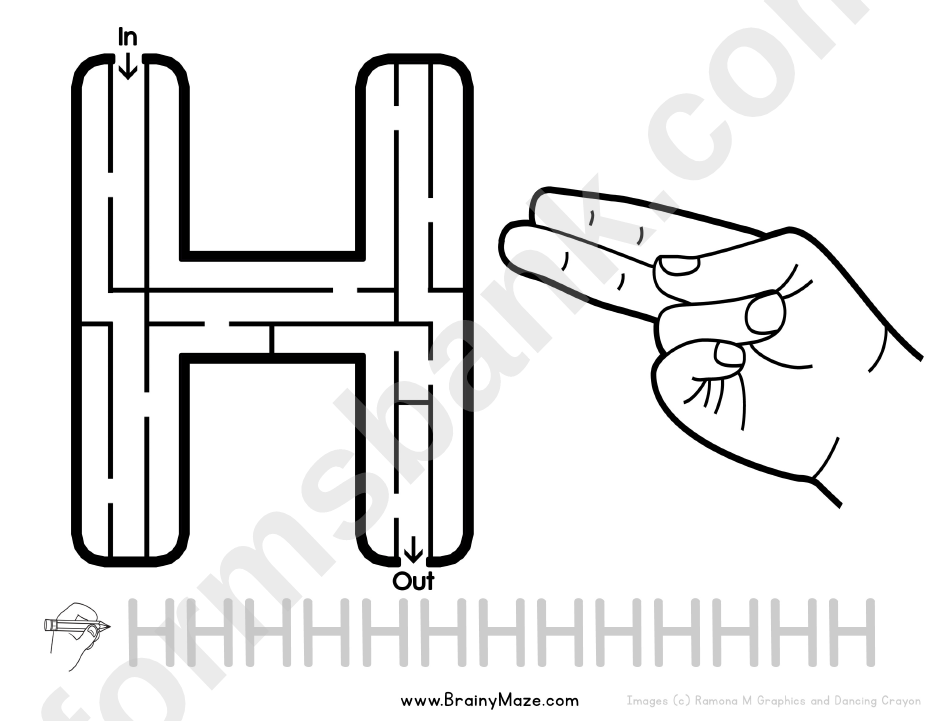 Sign Language Letter - H