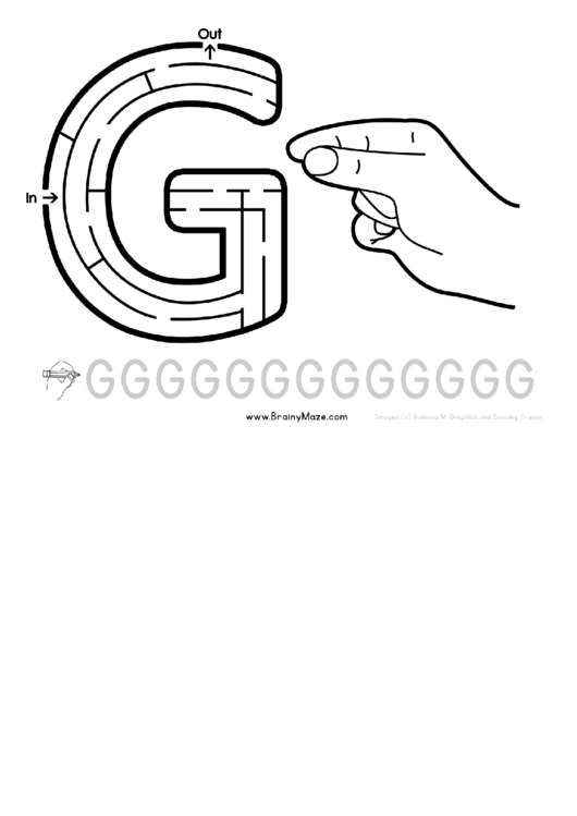 Sign Language Letter - G Printable pdf