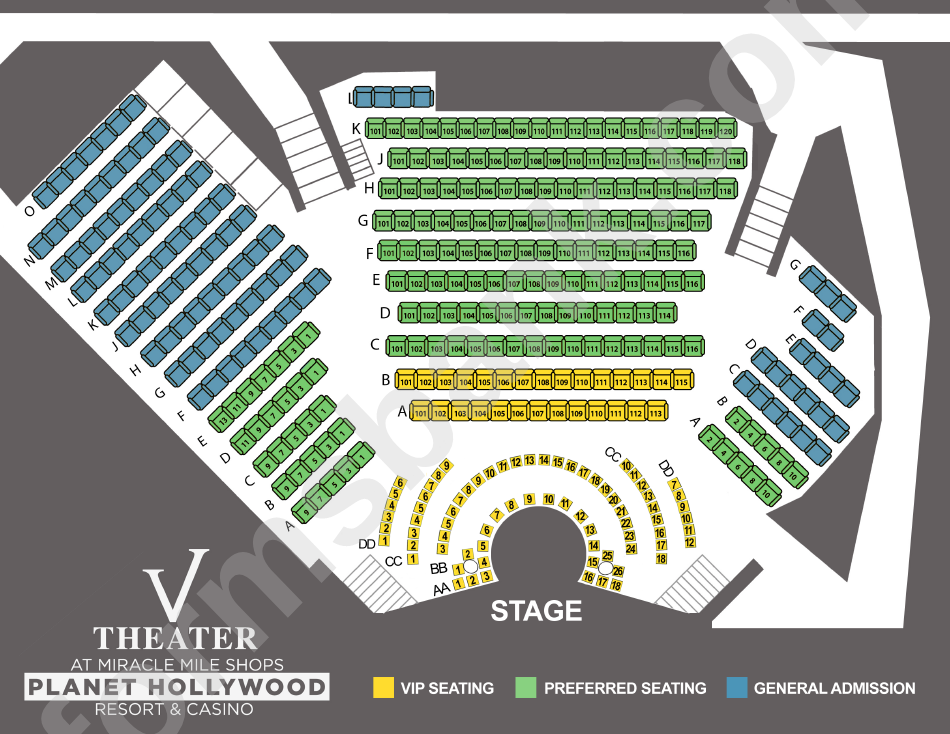 Planet Hollywood Seating Chart