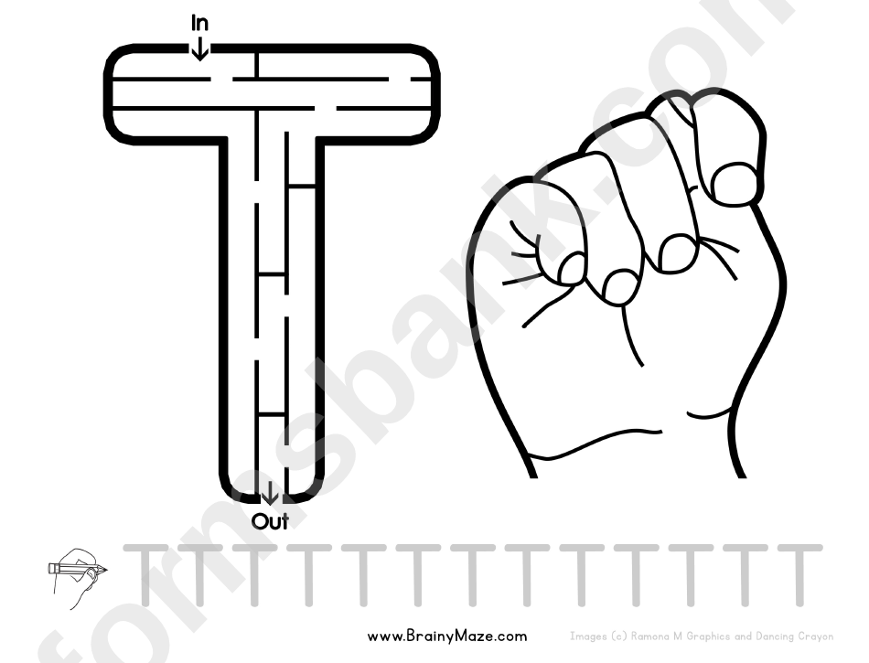 Sign Language Letter - T