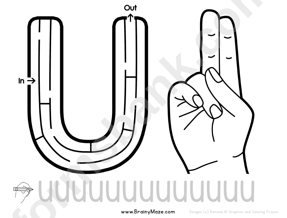Sign Language Letter - U