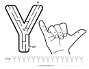 Sign Language Letter - Y