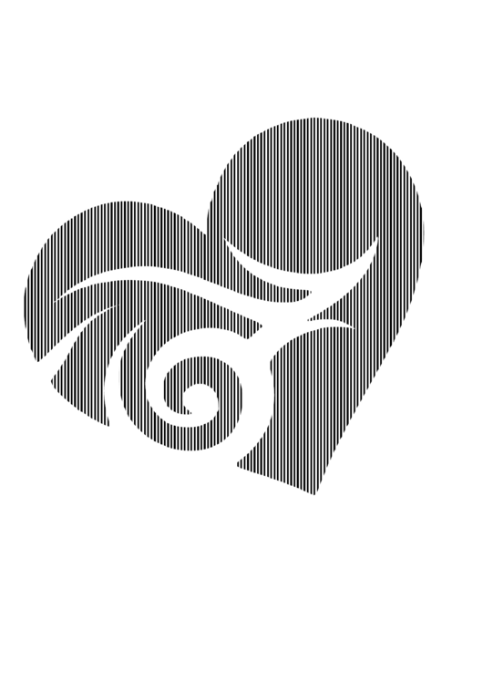 Swirl Heart Template Printable pdf