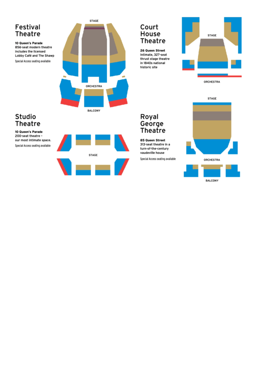Festival Theatre Seating Chart Printable pdf