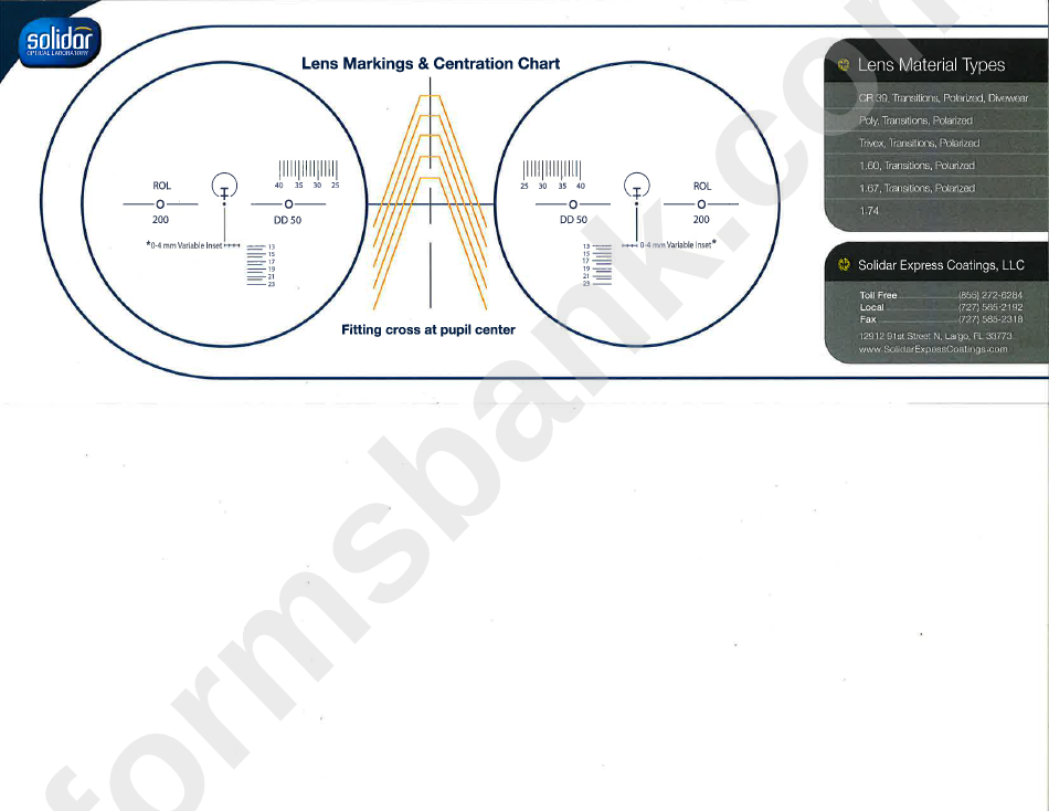 Frame Wrap & Lens Chart Solidar Express printable pdf download
