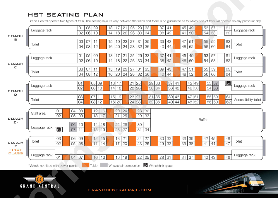 Seating Plan - Grand Central