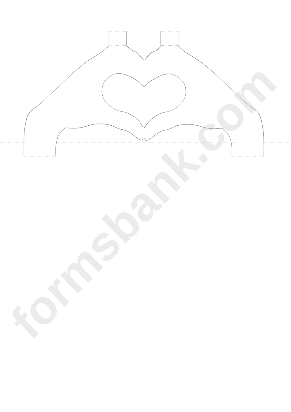 Hands Cut-Out Valentine Card Template