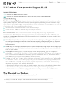 Carbon Compounds Worksheet