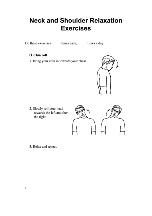 Neck And Shoulder Relaxation Exercises Spanish Printable pdf