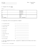 Spanish Language Worksheets (verb Estar And Prepositions)