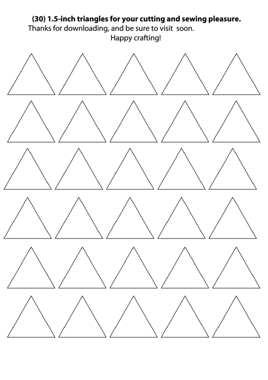 30 1.5-Inch Triangles Sewing Template Printable pdf