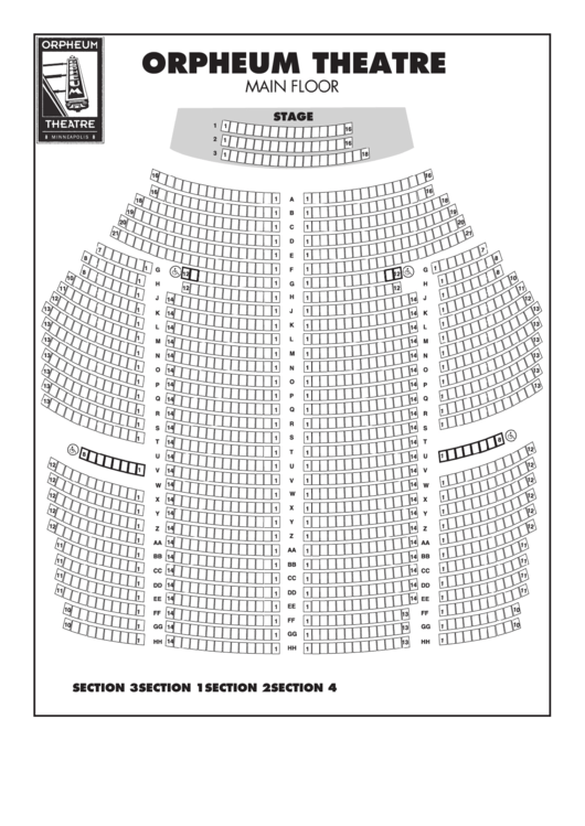 Orpheum Theatre Seating Chart Printable pdf