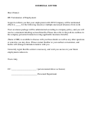 Employment Dismissal/termination Letter