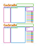 Color Cocktails Recipe Sheets