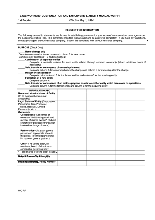 Request For Information - Service Lloyds Printable pdf
