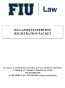 Fillable On-Campus Interview Registration Packet - Fiu Law Printable pdf