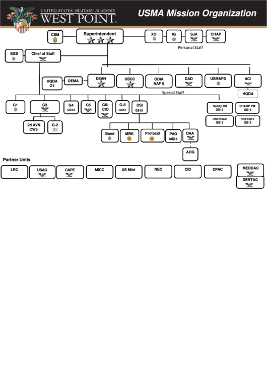Usma Organizational Flow Chart Printable pdf