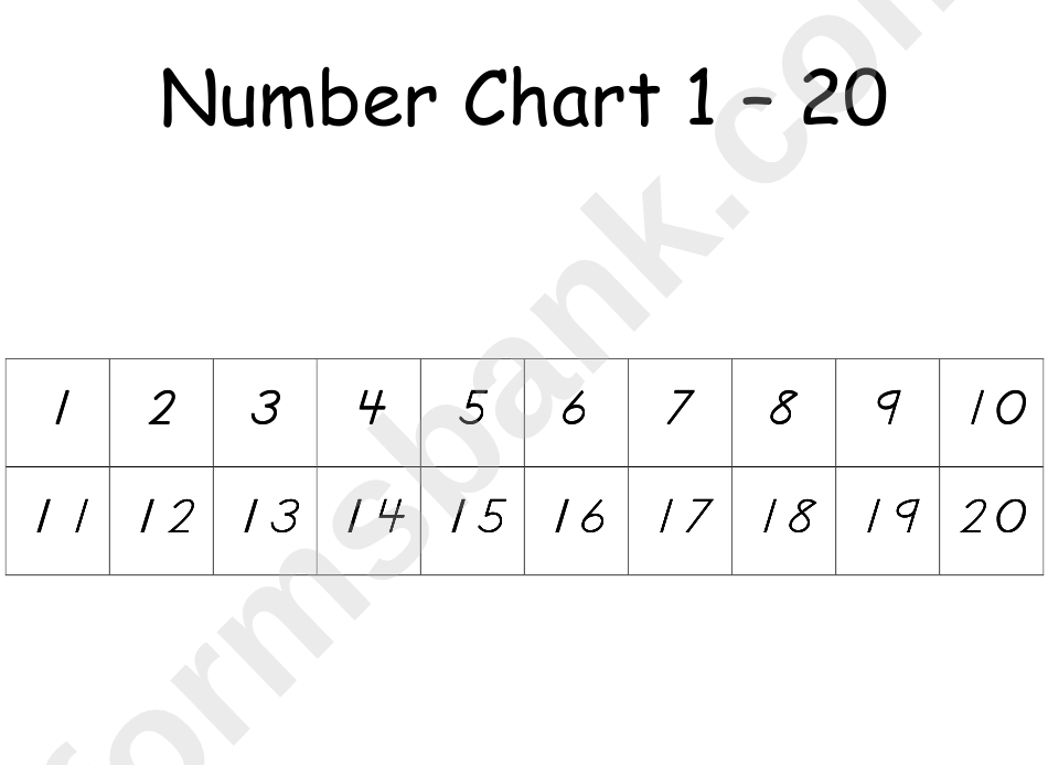 Number Chart 1 - 20
