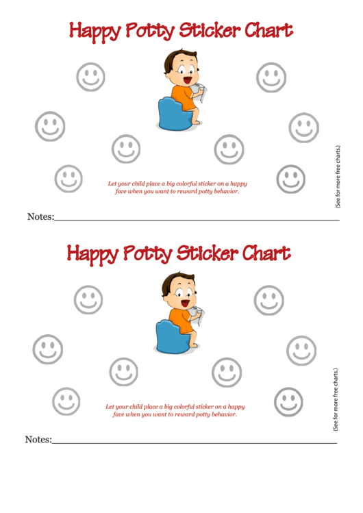 Happy Potty Sticker Chart Printable pdf