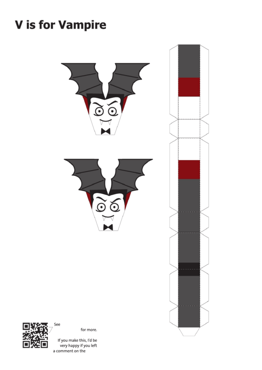 V Is For Vampire Papercraft Printable pdf