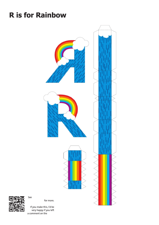 R Is For Rainbow Papercraft Printable pdf