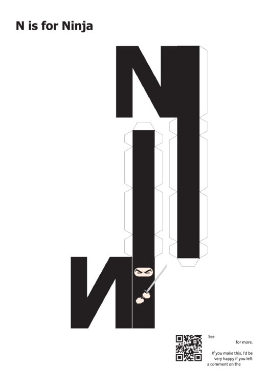 N Is For Ninja Papercraft Printable pdf