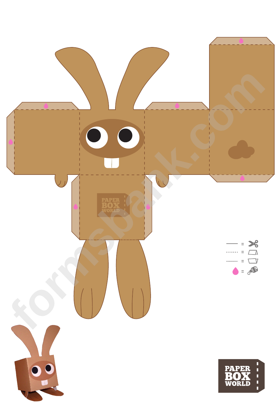 rabbit-paper-toy-box-template-printable-pdf-download