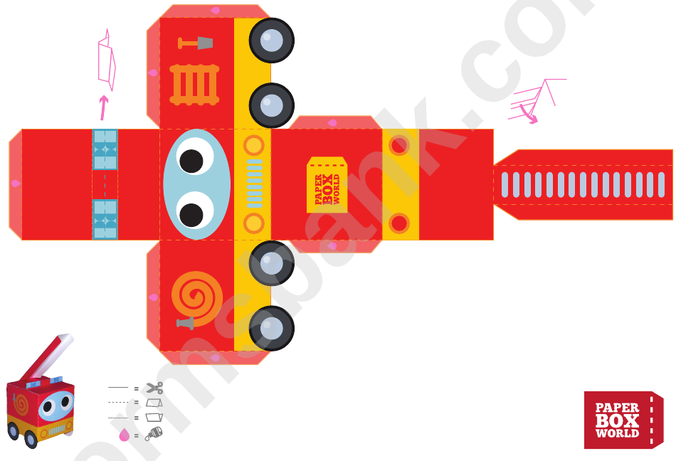 fire-truck-paper-toy-box-template-printable-pdf-download