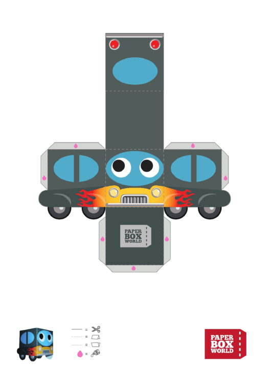 Truck Paper Toy Box Template Printable pdf