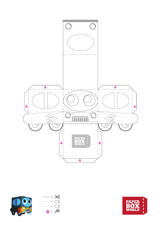 Truck Paper Toy Box Template Printable pdf